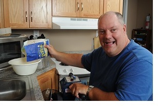 Brad Linnenkamp in the kitchen