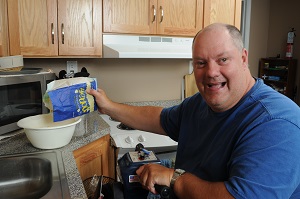 Brad Linnenkamp in the kitchen